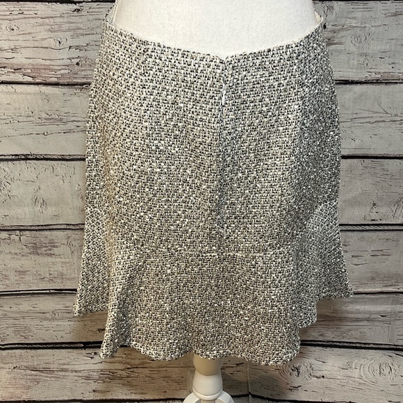 ANN TAYLOR Black & Cream Tweed Skirt-8 - Picture 2 of 2